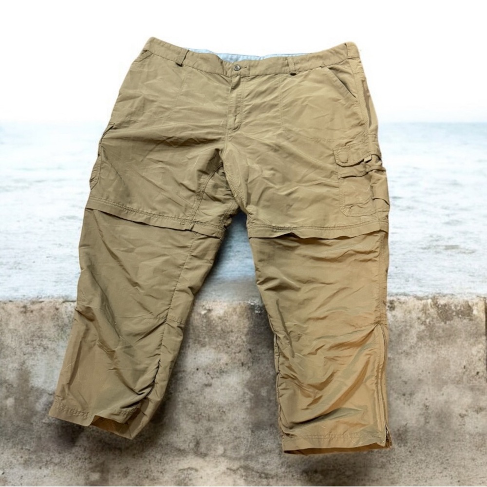 Cabela's Outdoor Nylon Pants Shorts Men 48x30 Convertible Olive Hiking Camping